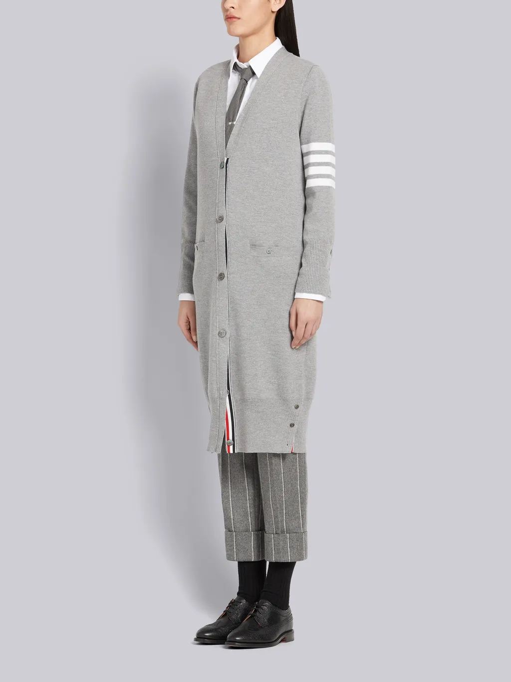Thom Browne 4-Bar Detail Longline Cardigan