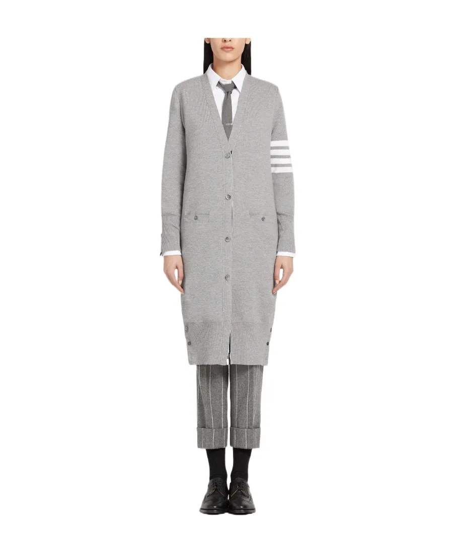 Thom Browne 4-Bar Detail Longline Cardigan