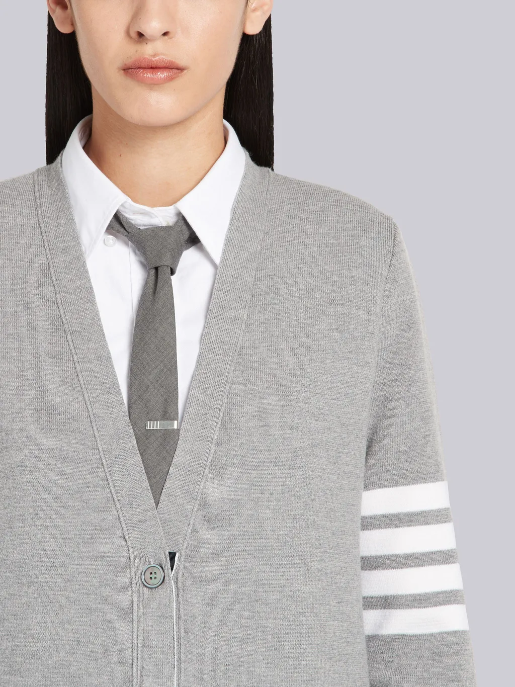 Thom Browne 4-Bar Detail Longline Cardigan