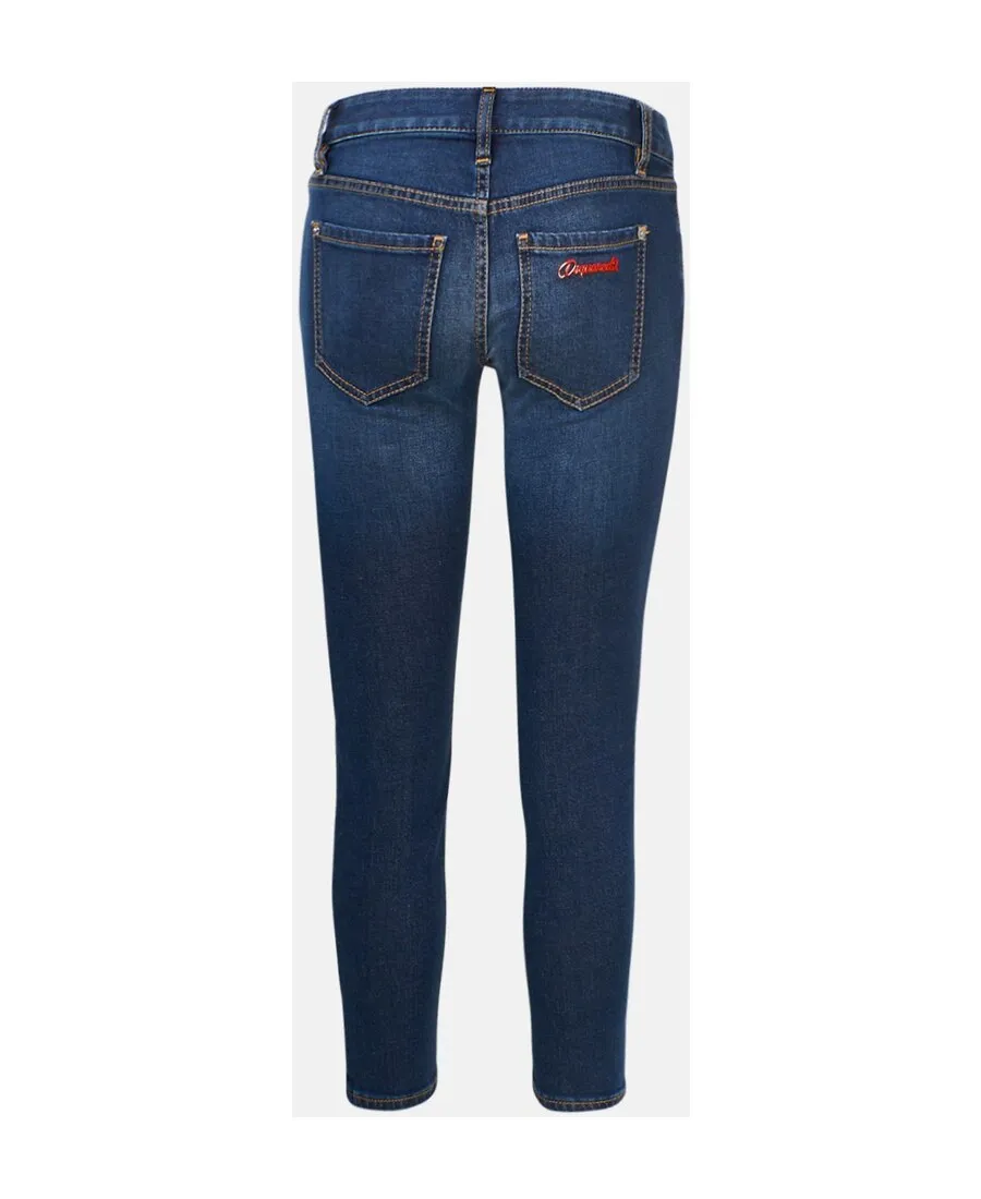 Dsquared2 Logo Appliqu Mid-Rise Cropped Jeans