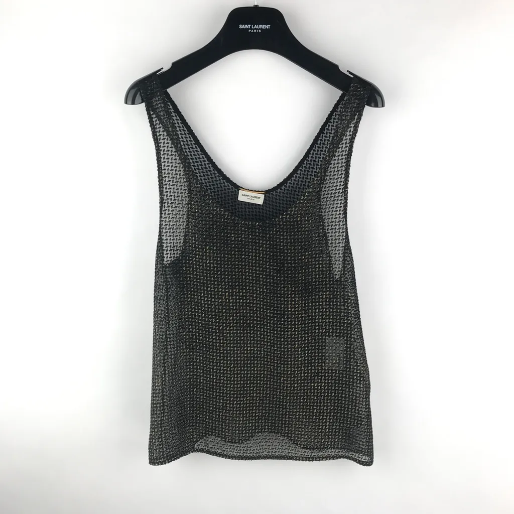 Saint Laurent Lamè Embroidered Tank Top