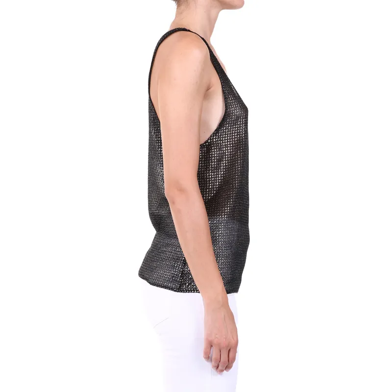 Saint Laurent Lamè Embroidered Tank Top
