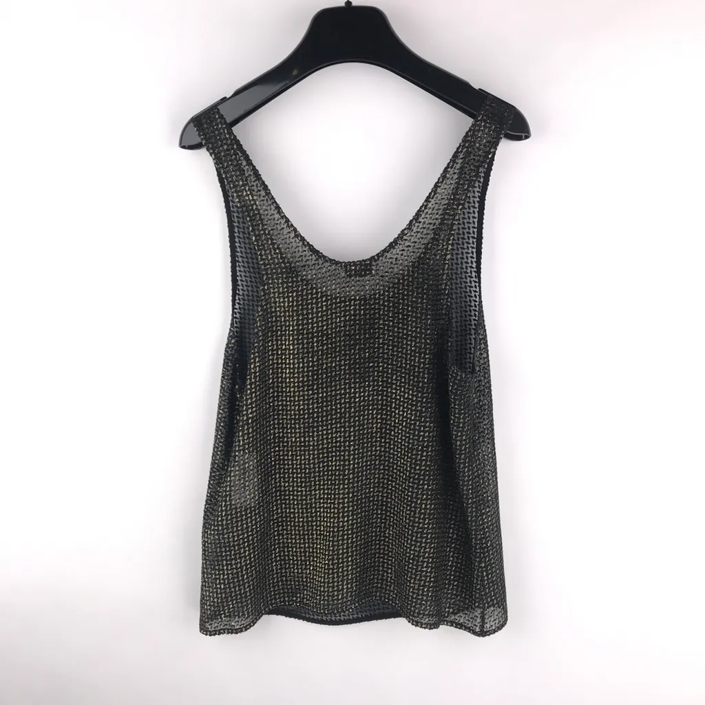 Saint Laurent Lamè Embroidered Tank Top