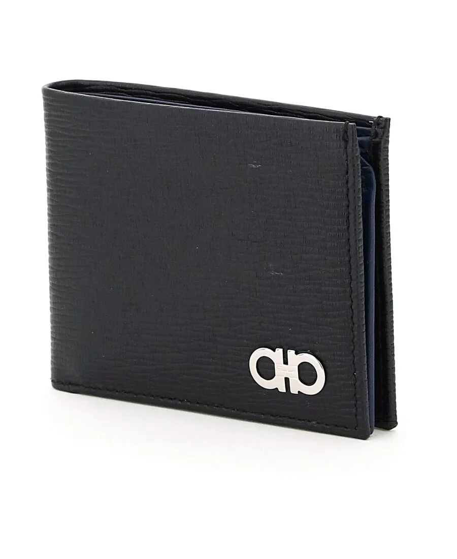 Salvatore Ferragamo Gancini Logo Plaque Bi-Fold Wallet