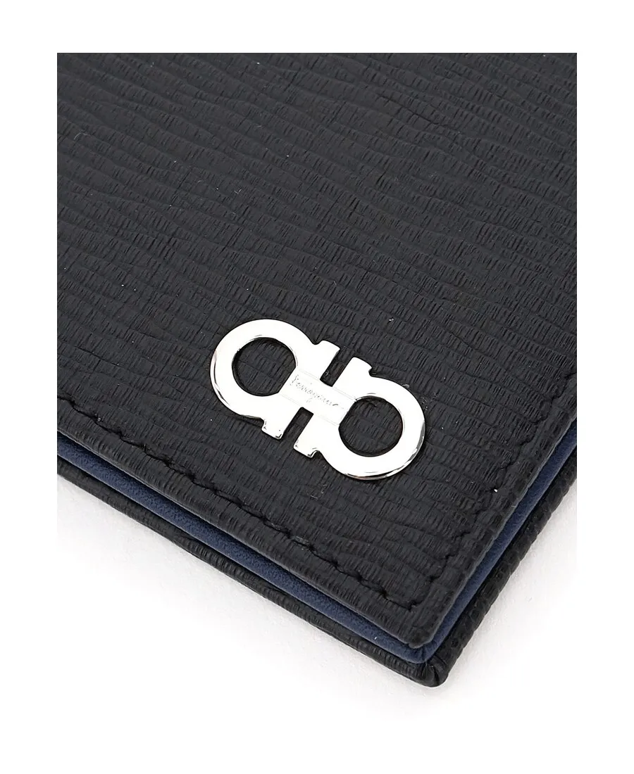 Salvatore Ferragamo Gancini Logo Plaque Bi-Fold Wallet