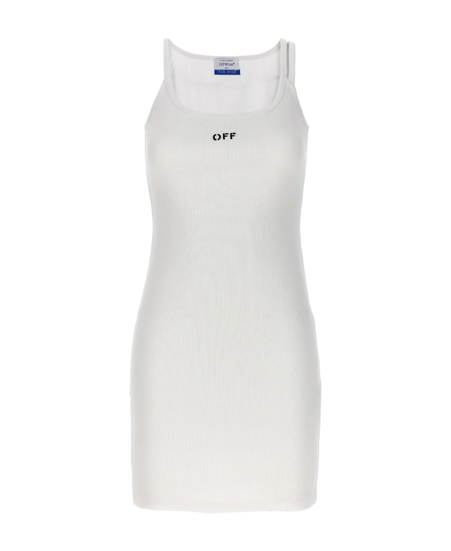 Off-White Logo Embroidered Sleeveless Dress