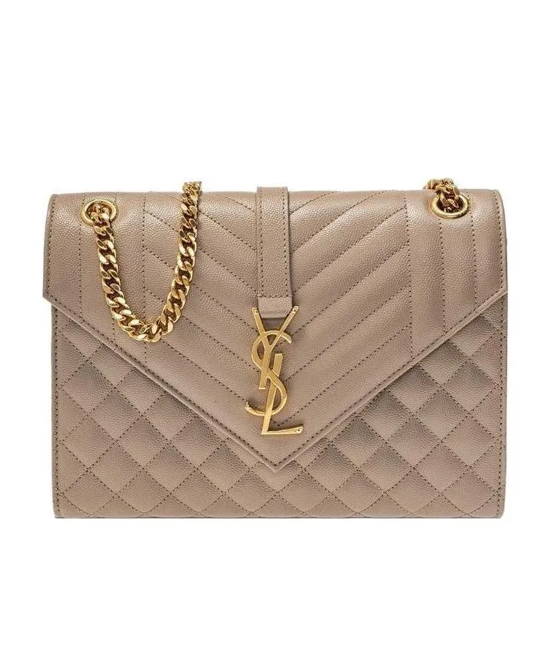 Saint Laurent Matelassé Envelope Medium Shoulder Bag