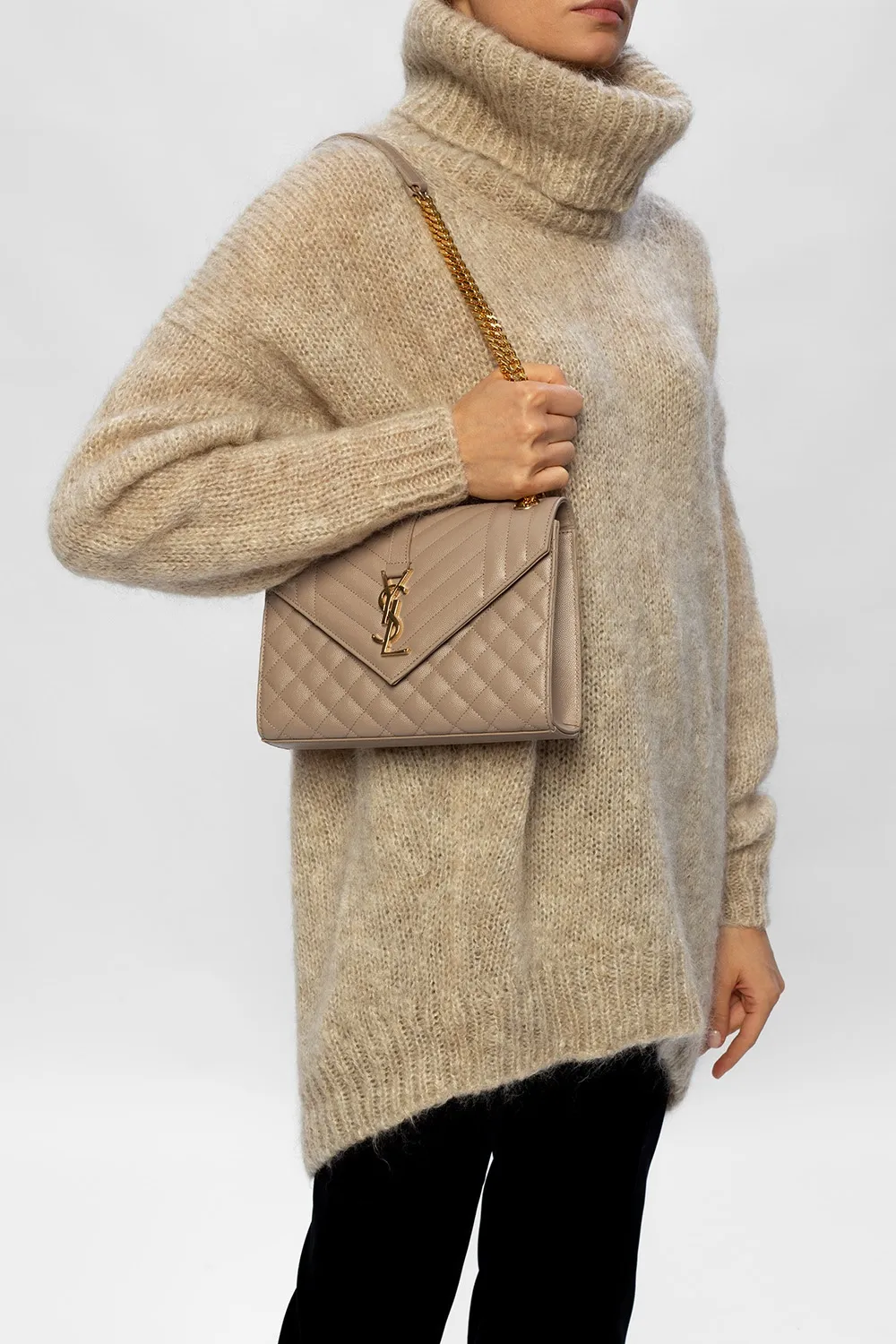 Saint Laurent Matelassé Envelope Medium Shoulder Bag