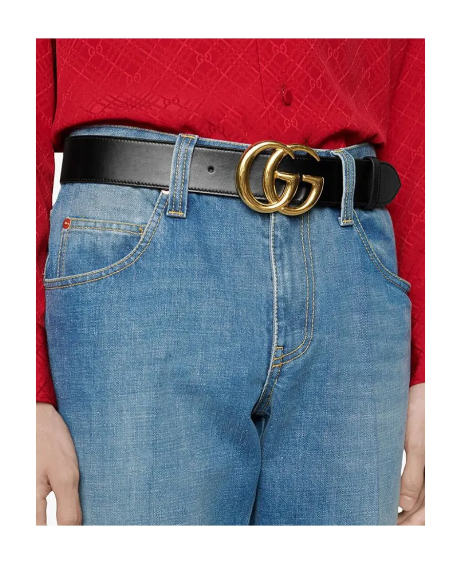 Black Gg Marmont Belt