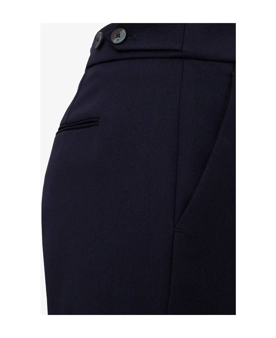 Navy Blue Straight Casual Pants