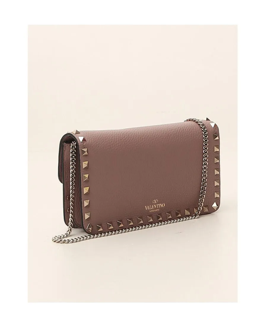 Valentino Garavani Rockstud Foldover Top Clutch Bag