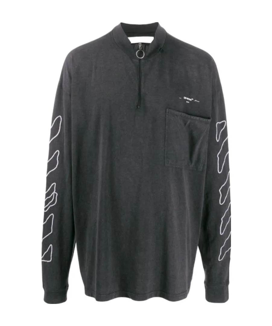Zipper Collar Long-Sleeved T-Shirt