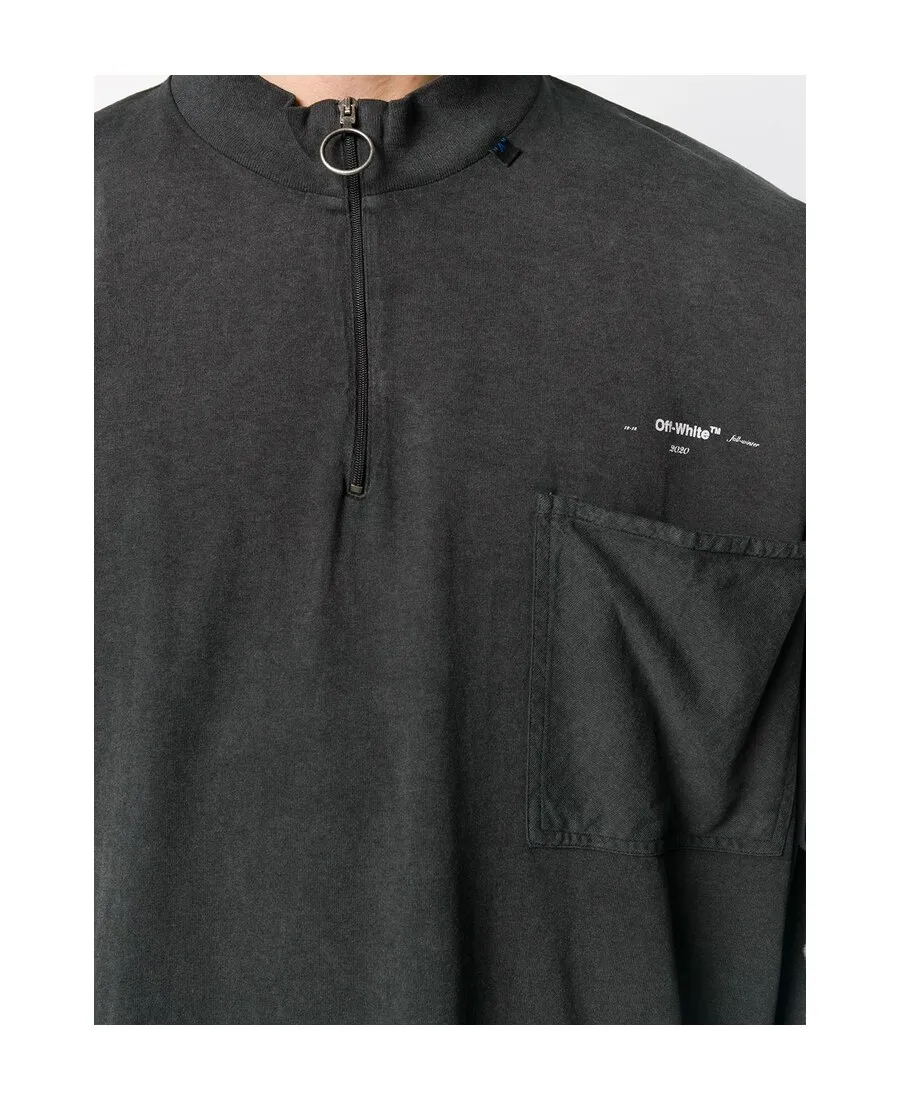 Zipper Collar Long-Sleeved T-Shirt