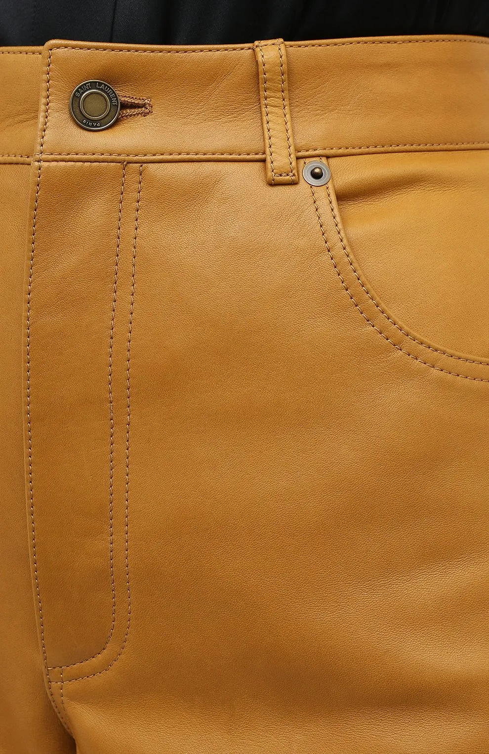 Saint Laurent High-Waisted Leather Shorts