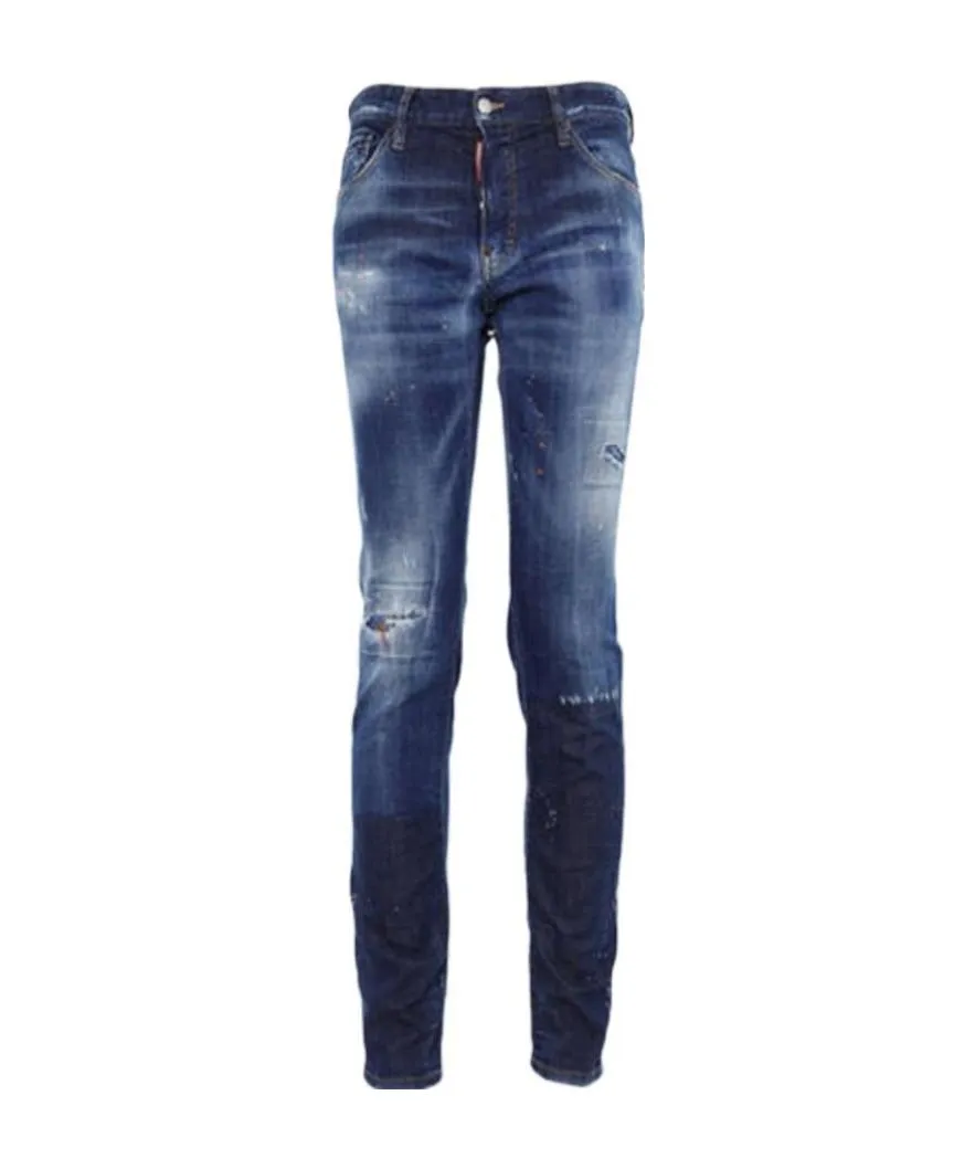 Distressed Detail Painted Effect Jeans