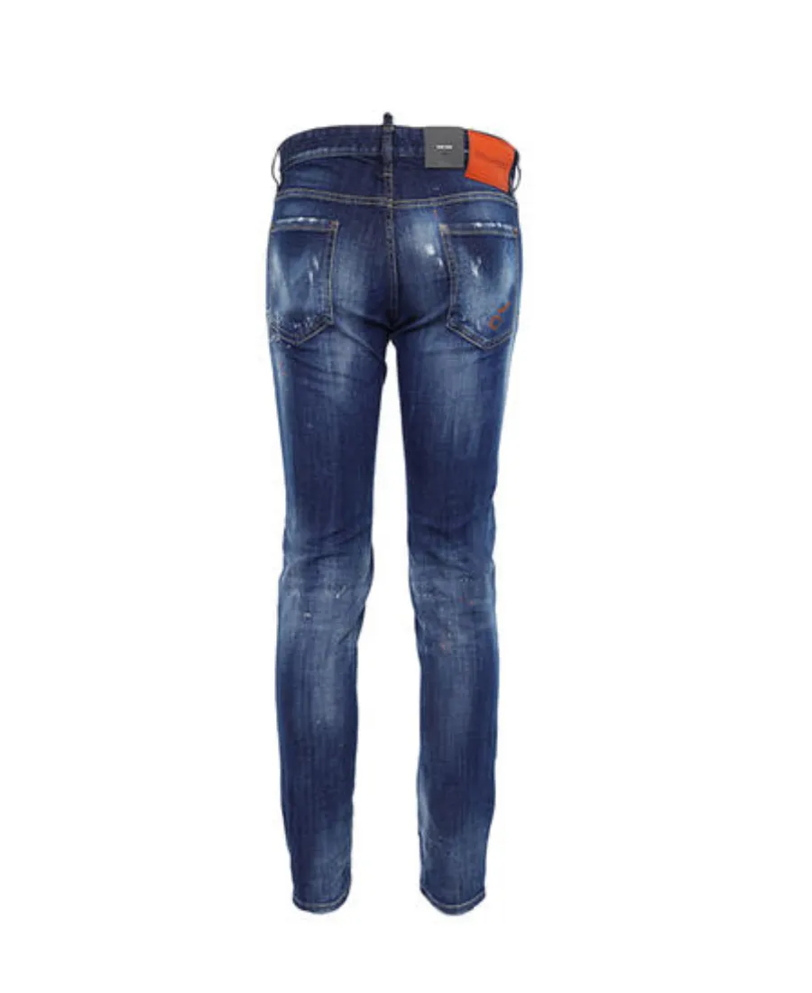 Distressed Detail Painted Effect Jeans