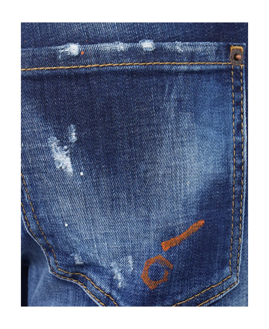 Distressed Detail Painted Effect Jeans