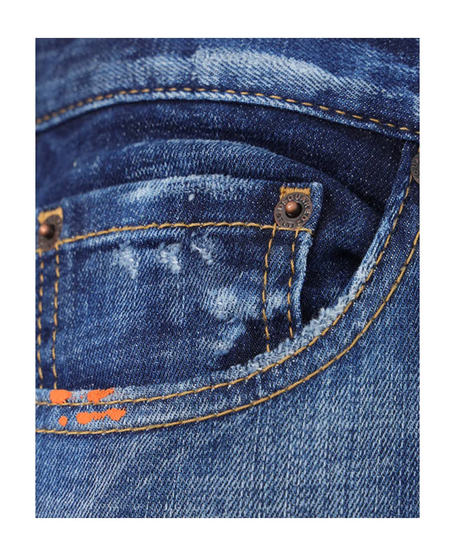 Distressed Detail Painted Effect Jeans