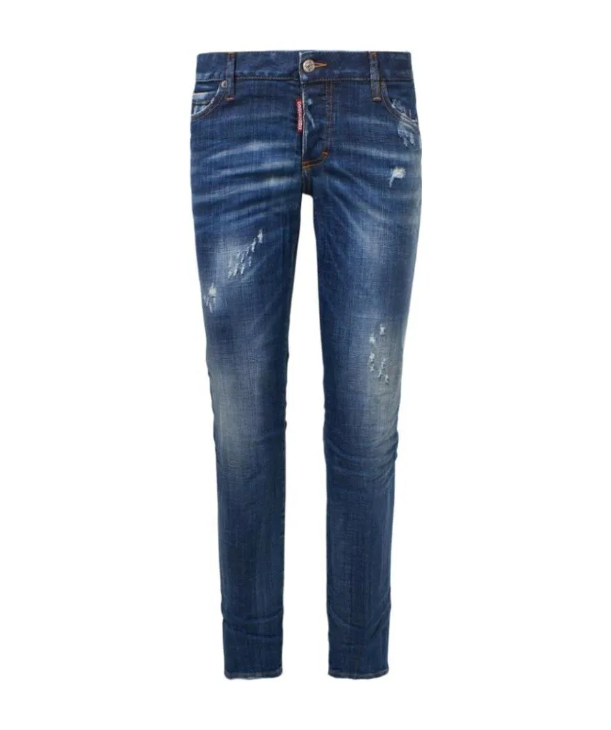 Distressed Low-Rise Jeans