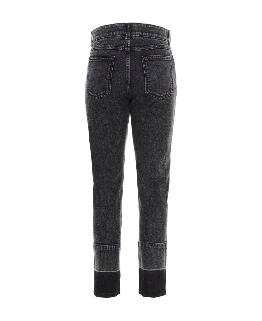 Logo-Stripe Cropped Jeans