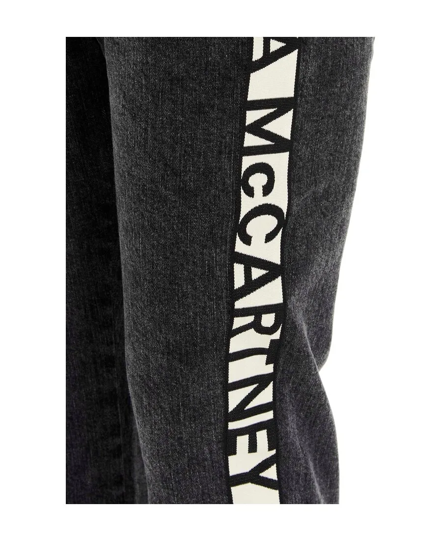 Logo-Stripe Cropped Jeans