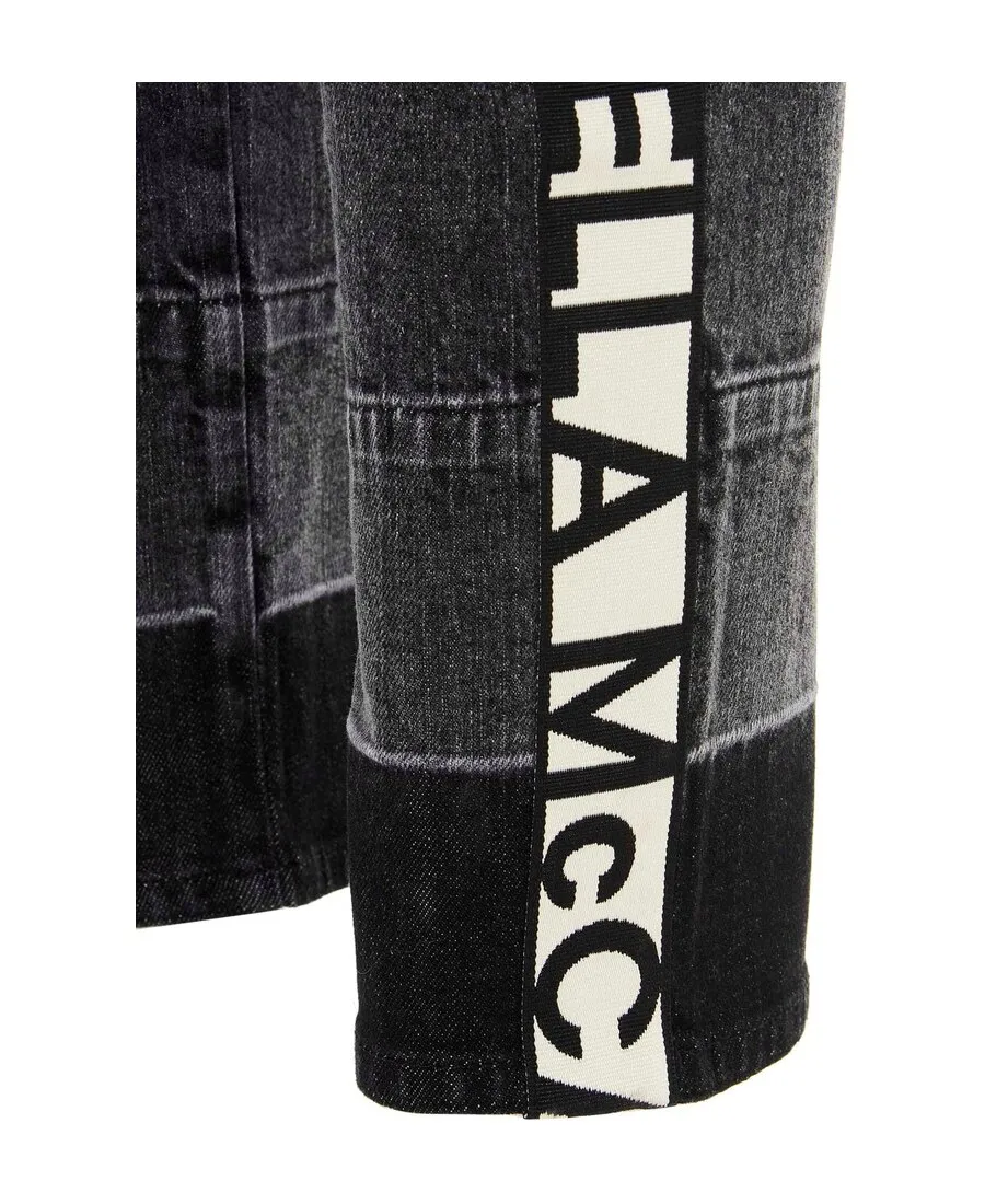 Logo-Stripe Cropped Jeans