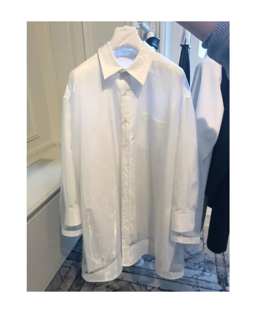 Maison Margiela Sheer Overlay Shirt Dress