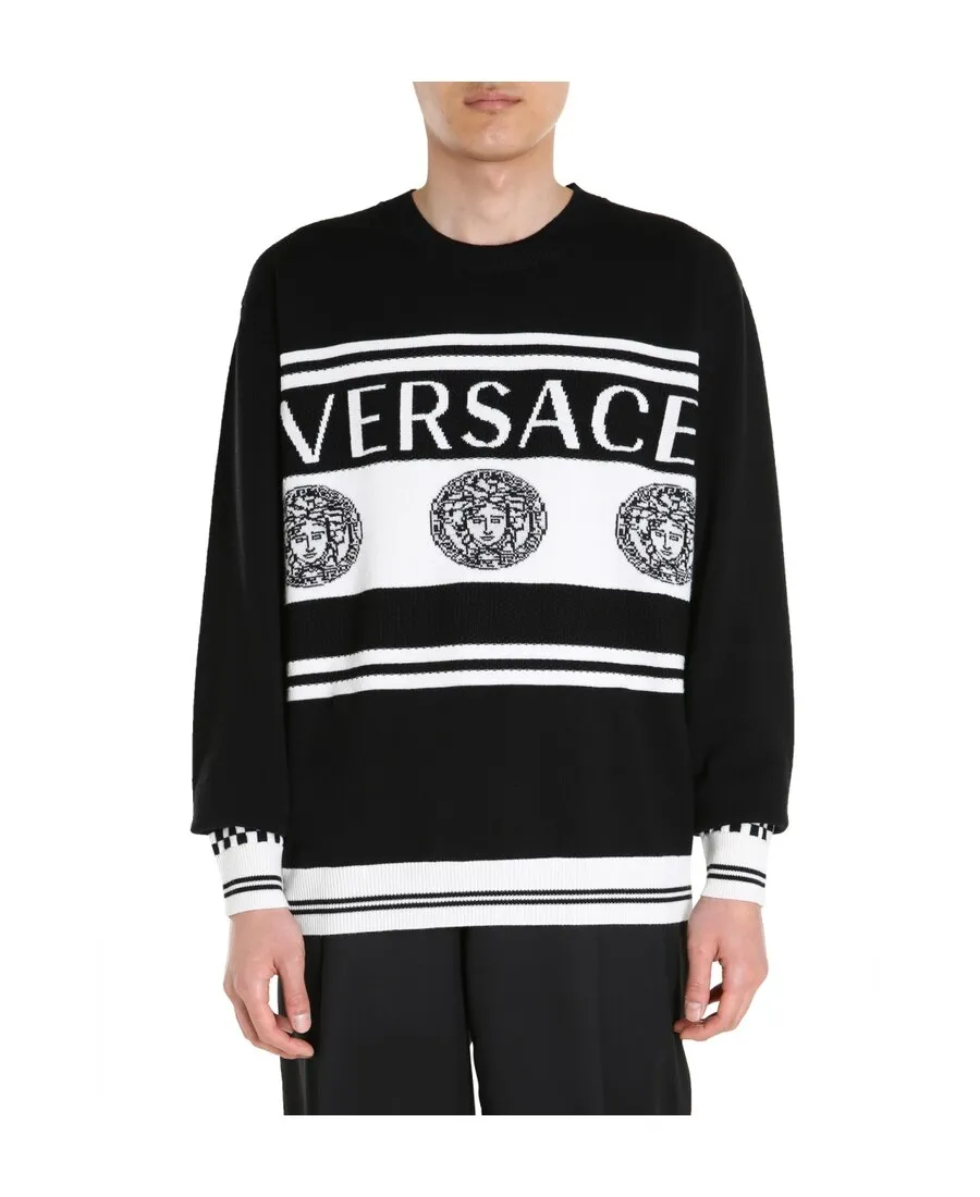 Intarsia-Knit Logo Jumper