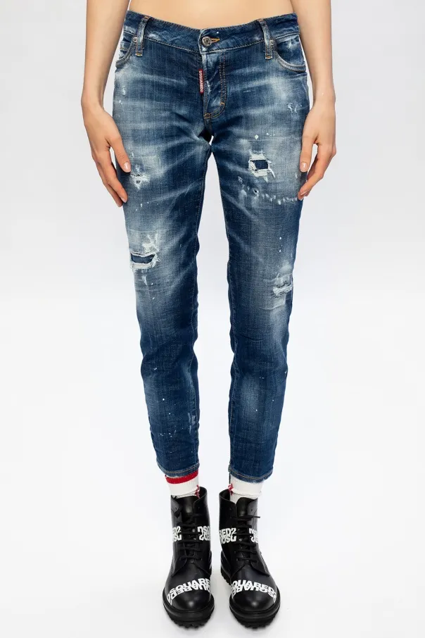 Ripped Detailing Cropped Jeans