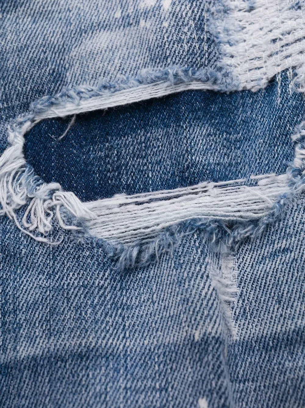 Ripped Detailing Cropped Jeans