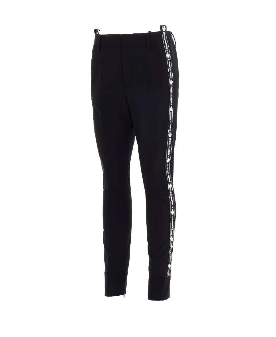 Logo Print Slim-Fit Trousers