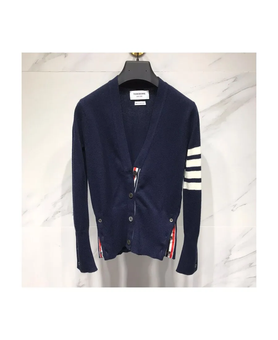 Thom Browne 4-Bar V-Neck Cardigan