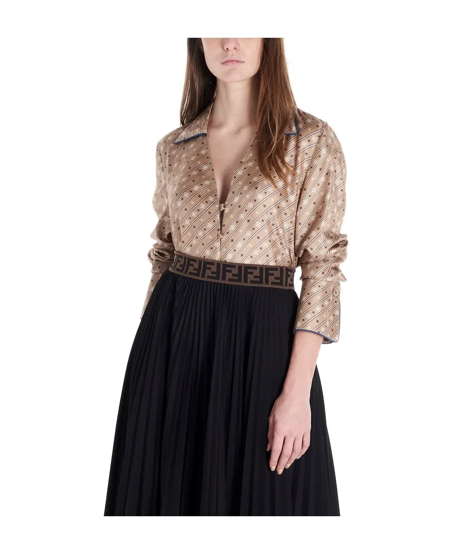 Striped Karligraphy Motif Blouse