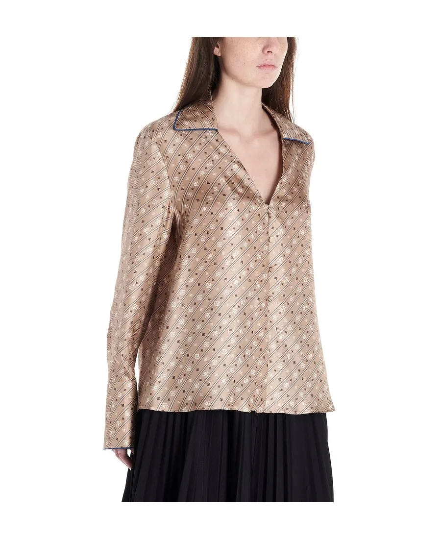 Striped Karligraphy Motif Blouse