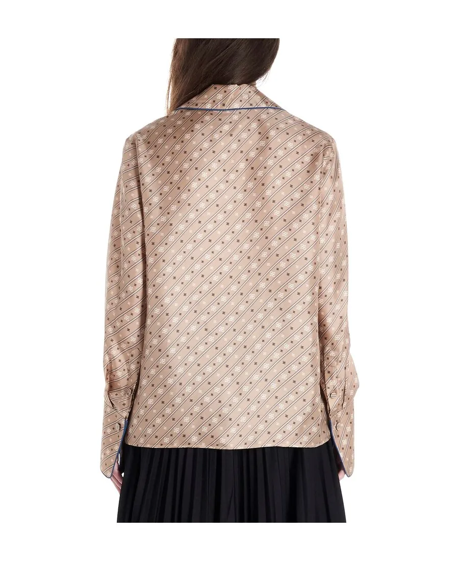 Striped Karligraphy Motif Blouse
