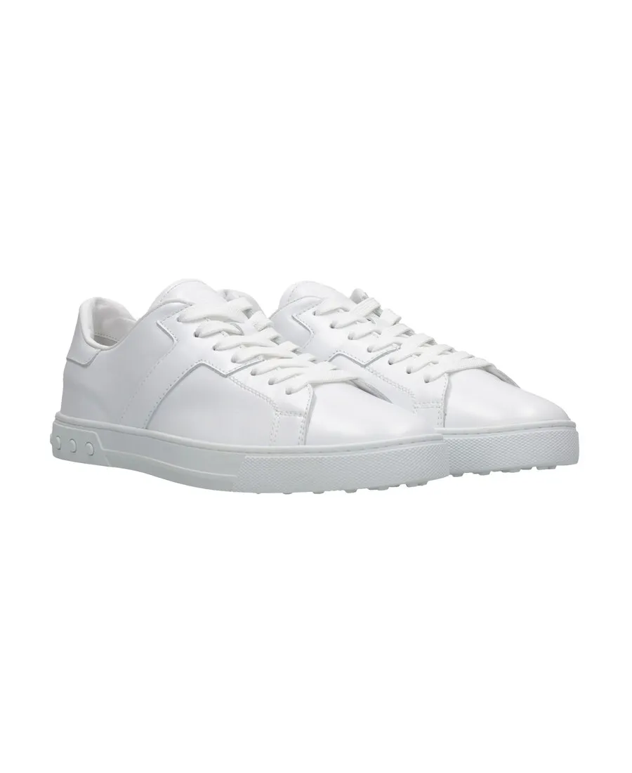 Leather Lace-Up Sneakers