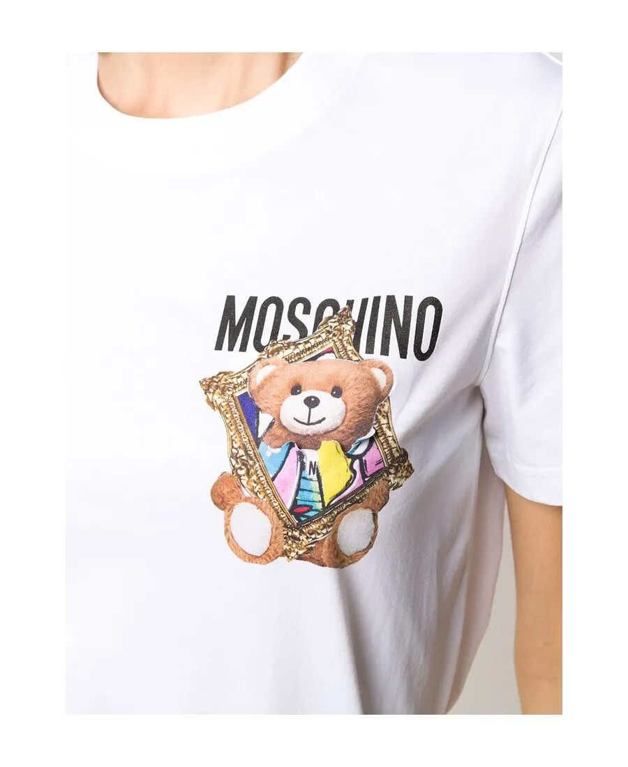 Floral-Print Teddy Bear Embroidered T-Shirt