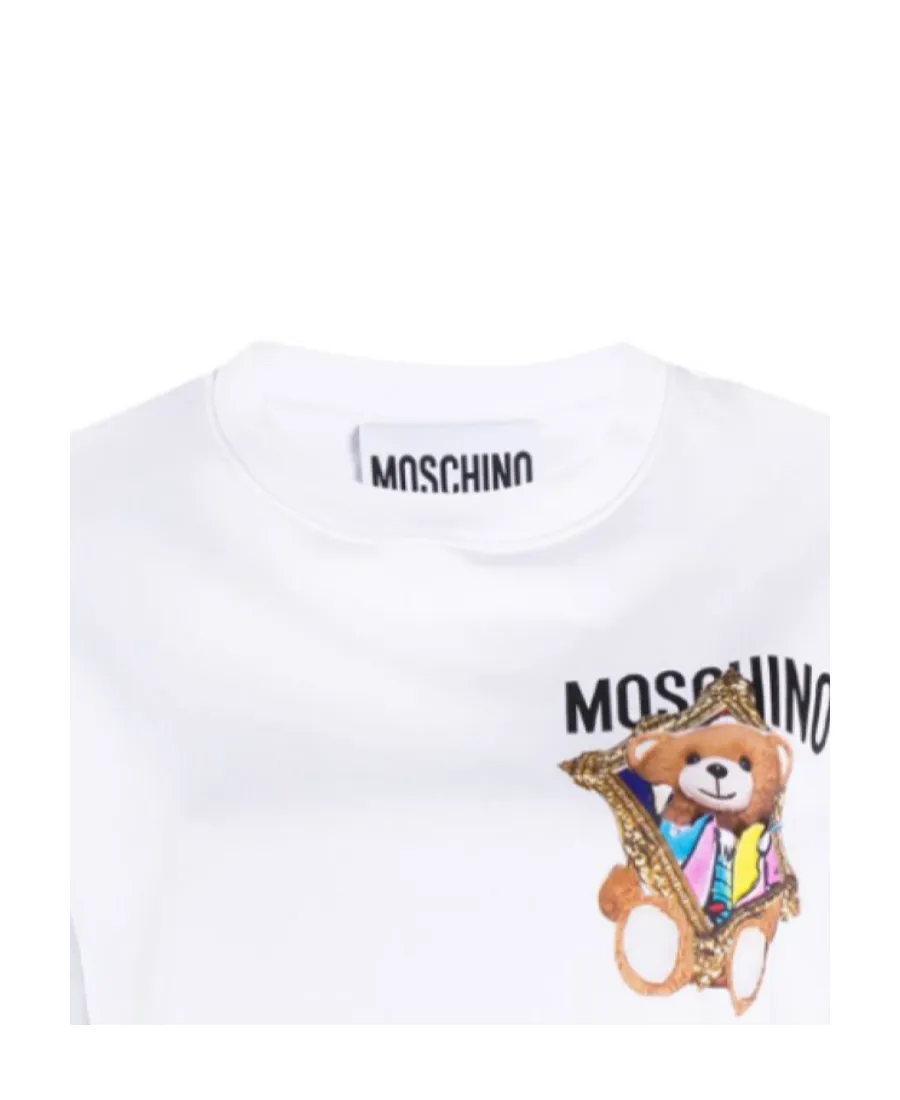 Floral-Print Teddy Bear Embroidered T-Shirt