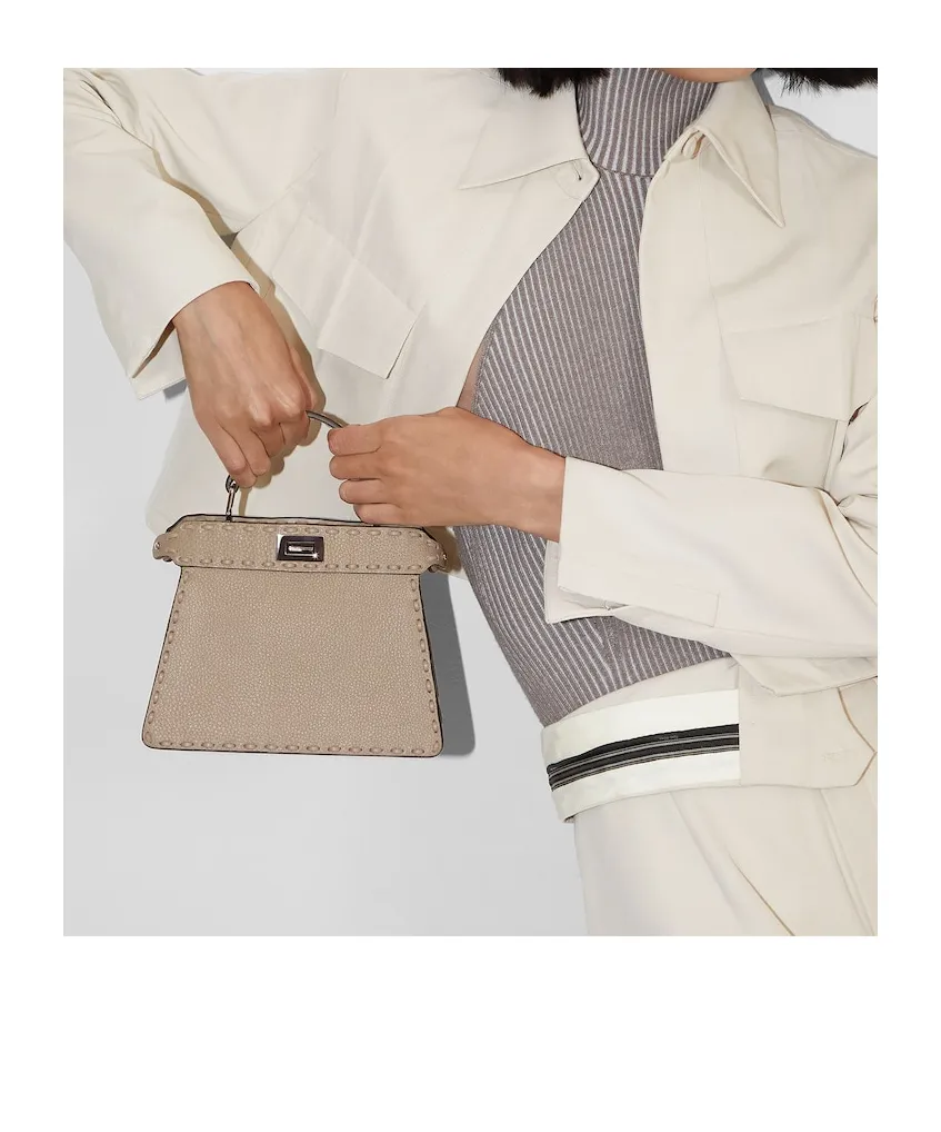 Dove Grey Selleria Bag With 306 Hand-Sewn Topstitches