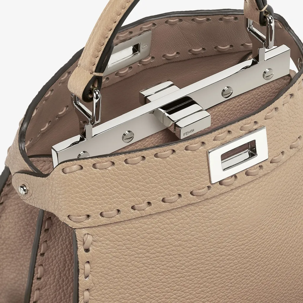 Dove Grey Selleria Bag With 306 Hand-Sewn Topstitches