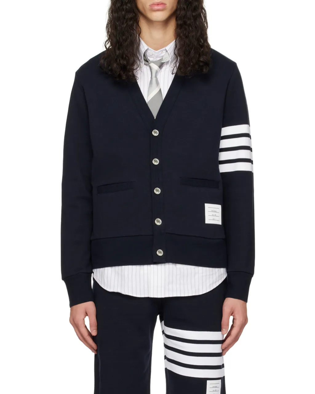 Thom Browne 4-Bar Loopback Cardigan