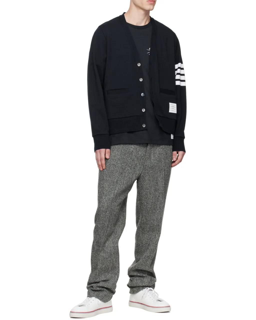 Thom Browne 4-Bar Loopback Cardigan