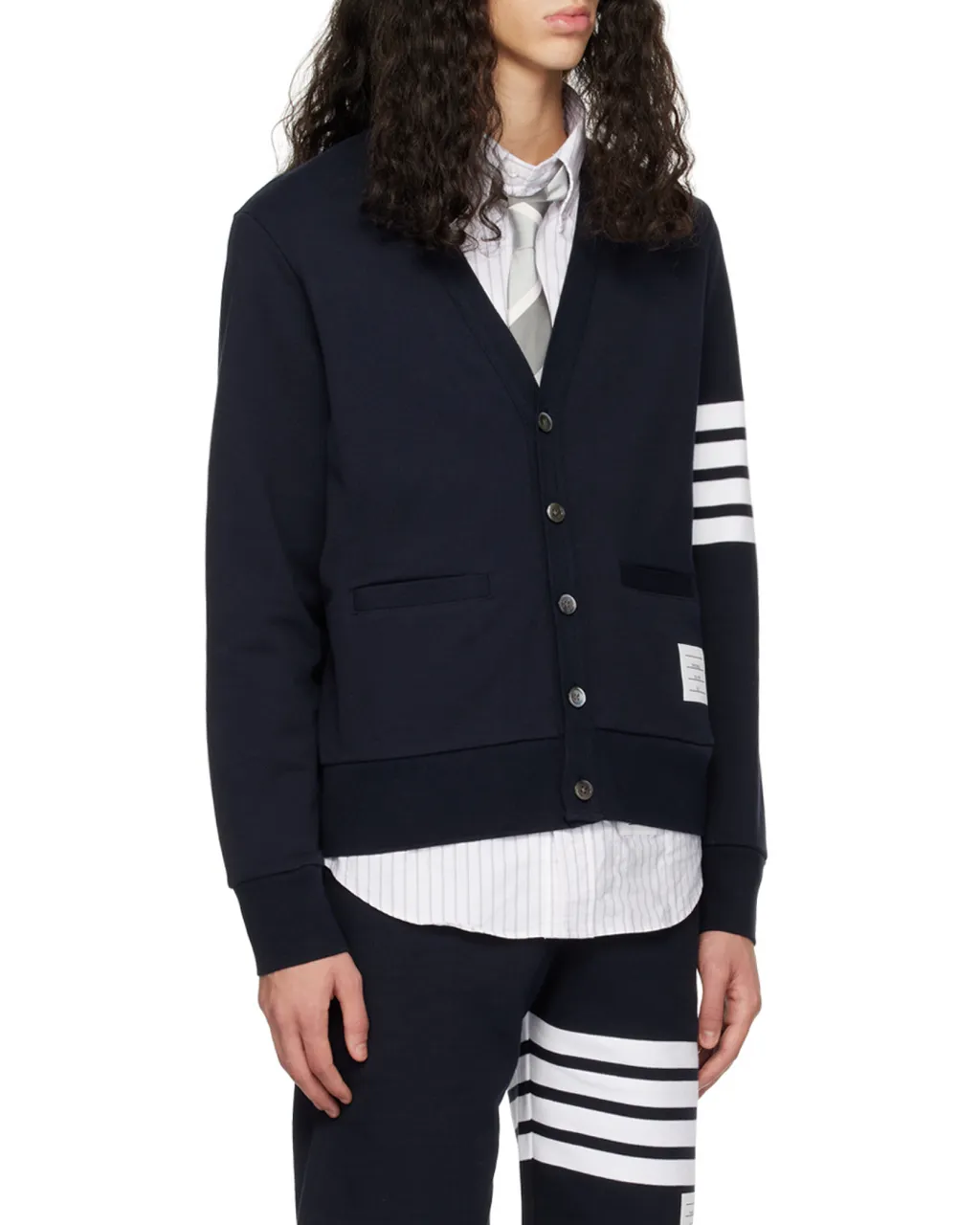 Thom Browne 4-Bar Loopback Cardigan