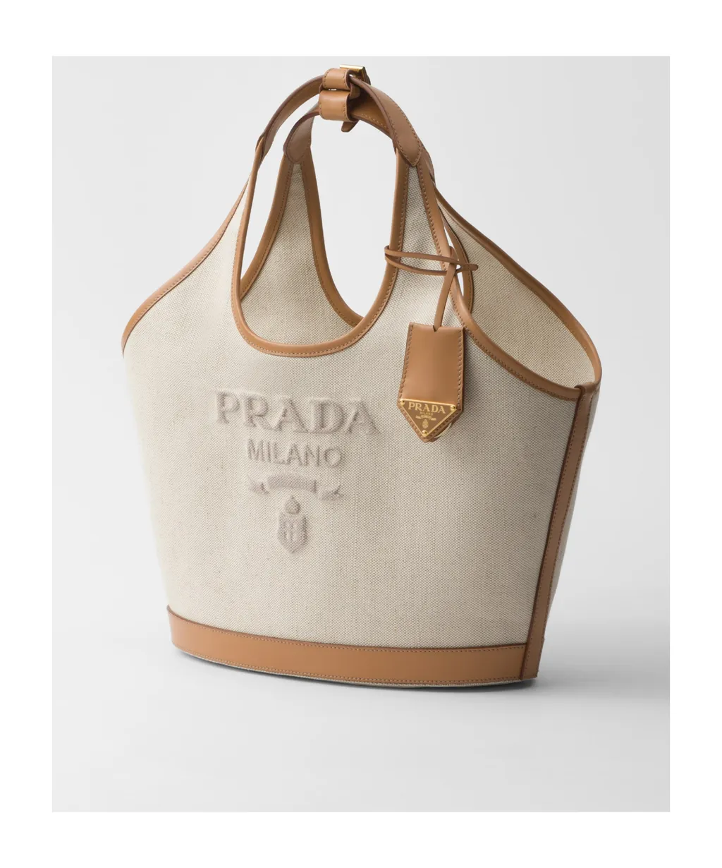 Prada Logo Printed Medium Top Handle Bag