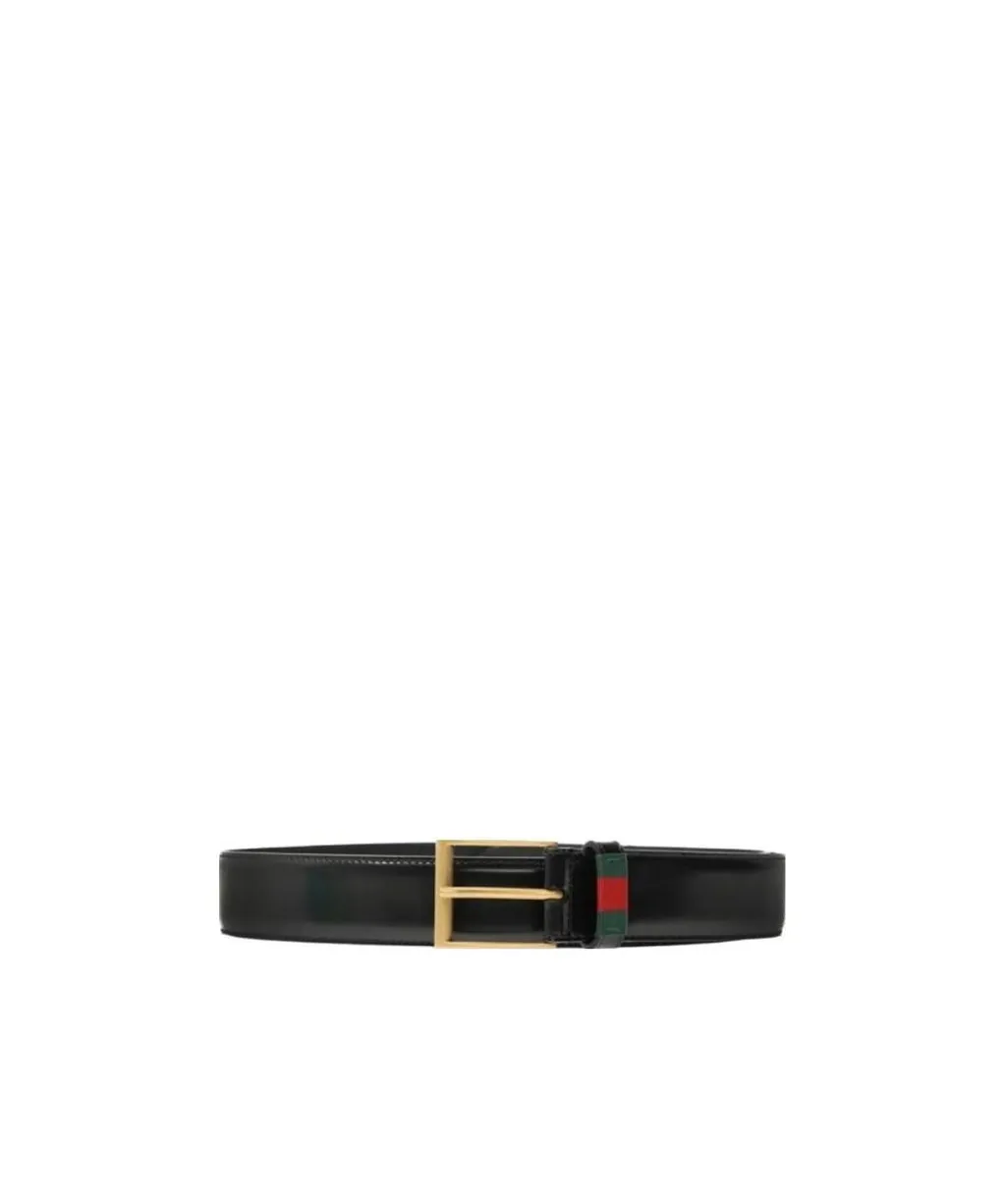 Leather Belt With Web