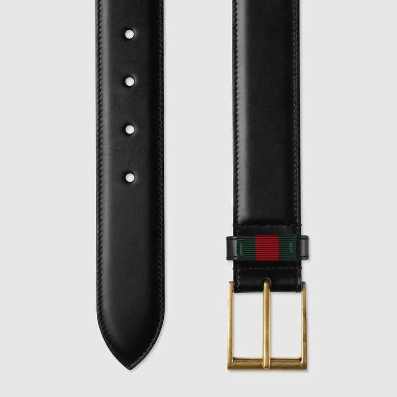 Leather Belt With Web