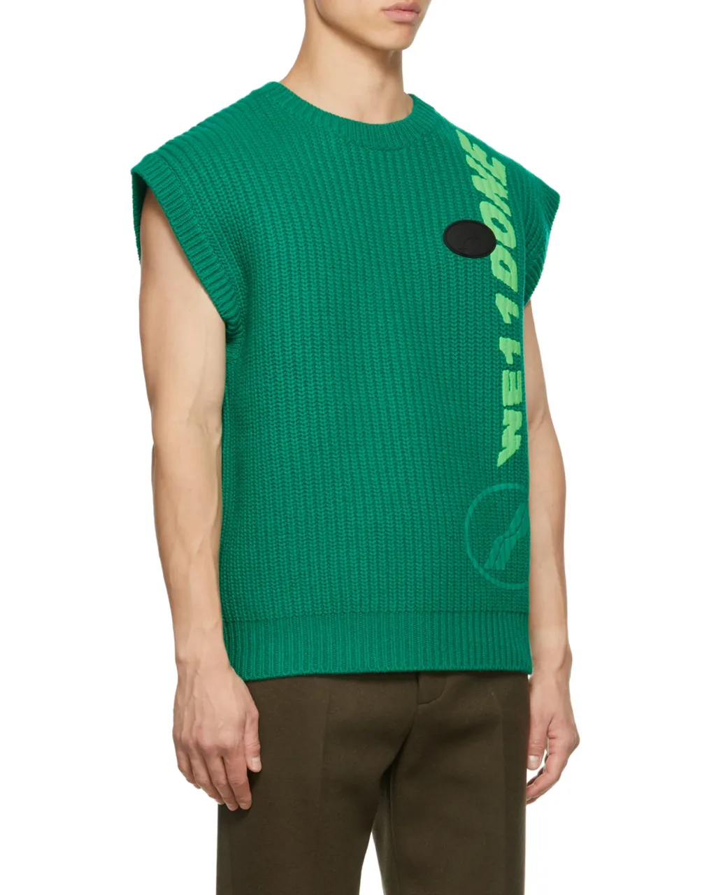 Ribbed Logo-Knit Sleeveless Vest