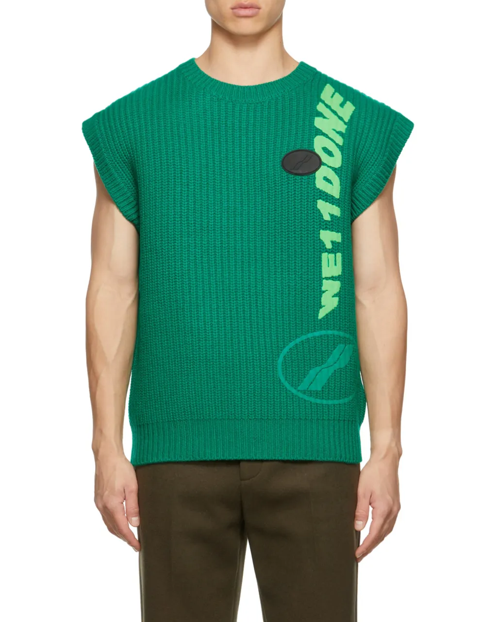 Ribbed Logo-Knit Sleeveless Vest