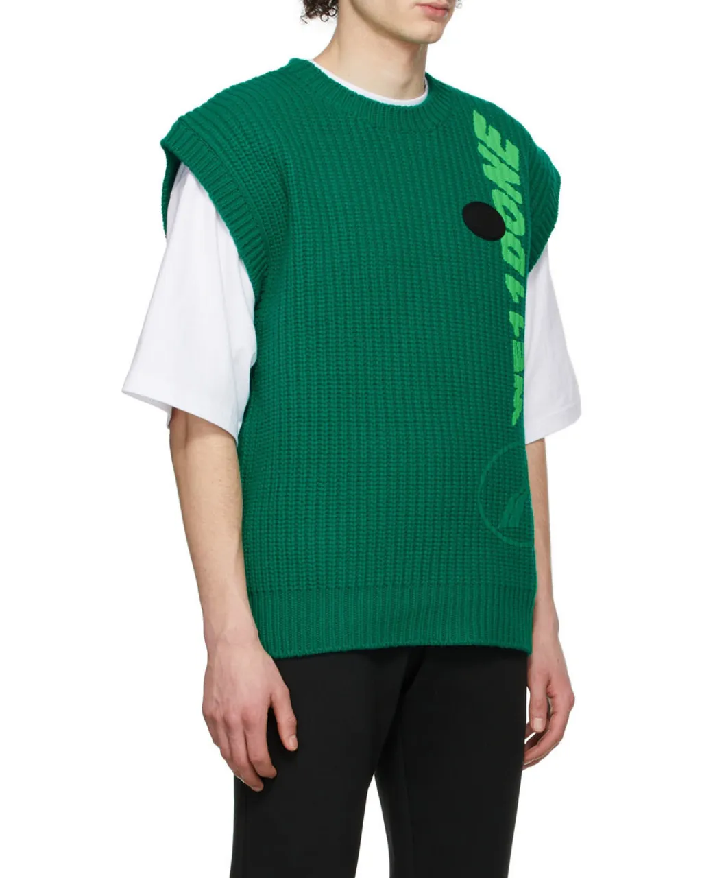 Ribbed Logo-Knit Sleeveless Vest