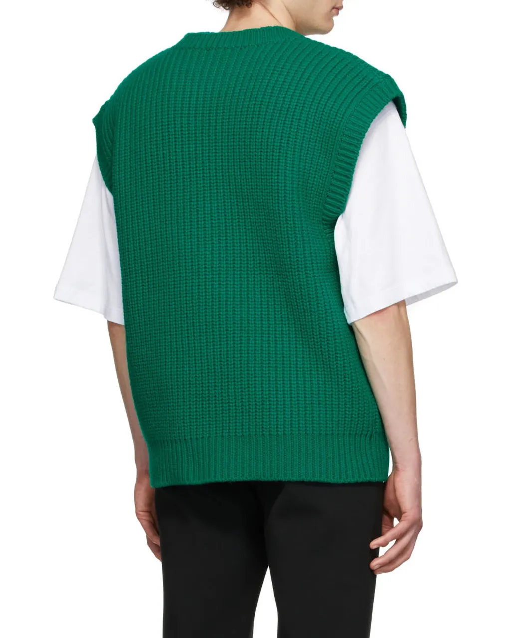 Ribbed Logo-Knit Sleeveless Vest